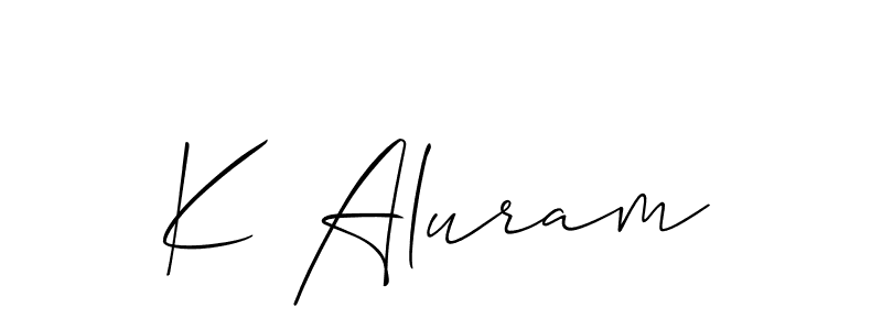 Best and Professional Signature Style for K Aluram. Allison_Script Best Signature Style Collection. K Aluram signature style 2 images and pictures png