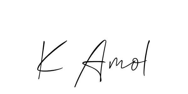 Design your own signature with our free online signature maker. With this signature software, you can create a handwritten (Allison_Script) signature for name K Amol. K Amol signature style 2 images and pictures png