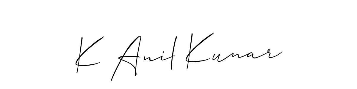 How to make K Anil Kunar signature? Allison_Script is a professional autograph style. Create handwritten signature for K Anil Kunar name. K Anil Kunar signature style 2 images and pictures png