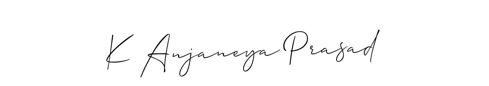 Use a signature maker to create a handwritten signature online. With this signature software, you can design (Allison_Script) your own signature for name K Anjaneya Prasad. K Anjaneya Prasad signature style 2 images and pictures png