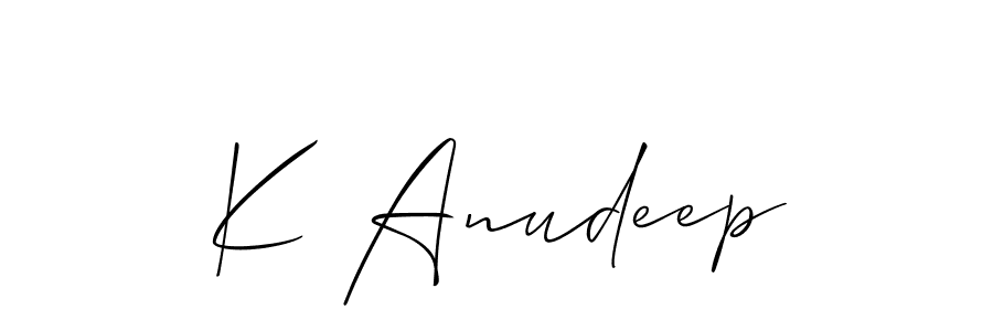 How to Draw K Anudeep signature style? Allison_Script is a latest design signature styles for name K Anudeep. K Anudeep signature style 2 images and pictures png