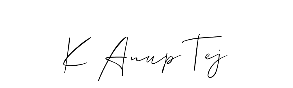if you are searching for the best signature style for your name K Anup Tej. so please give up your signature search. here we have designed multiple signature styles  using Allison_Script. K Anup Tej signature style 2 images and pictures png