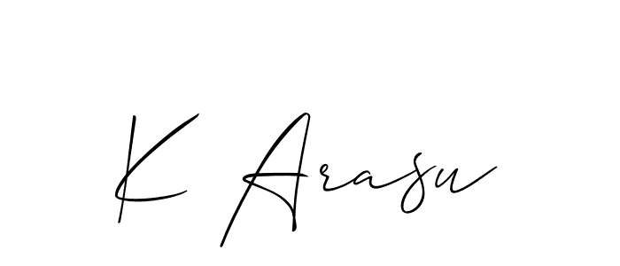 You can use this online signature creator to create a handwritten signature for the name K Arasu. This is the best online autograph maker. K Arasu signature style 2 images and pictures png