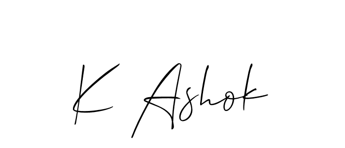 How to make K Ashok signature? Allison_Script is a professional autograph style. Create handwritten signature for K Ashok name. K Ashok signature style 2 images and pictures png