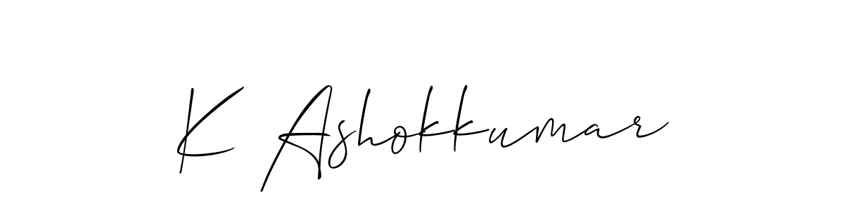 How to make K Ashokkumar name signature. Use Allison_Script style for creating short signs online. This is the latest handwritten sign. K Ashokkumar signature style 2 images and pictures png