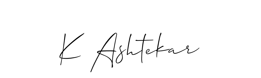 You should practise on your own different ways (Allison_Script) to write your name (K Ashtekar) in signature. don't let someone else do it for you. K Ashtekar signature style 2 images and pictures png