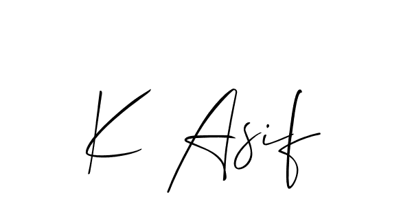 How to make K Asif signature? Allison_Script is a professional autograph style. Create handwritten signature for K Asif name. K Asif signature style 2 images and pictures png