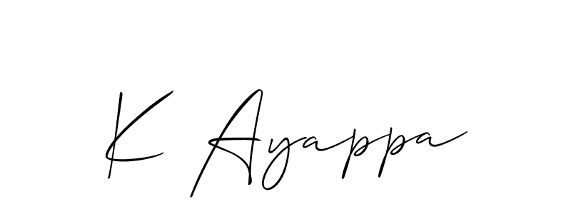 K Ayappa stylish signature style. Best Handwritten Sign (Allison_Script) for my name. Handwritten Signature Collection Ideas for my name K Ayappa. K Ayappa signature style 2 images and pictures png