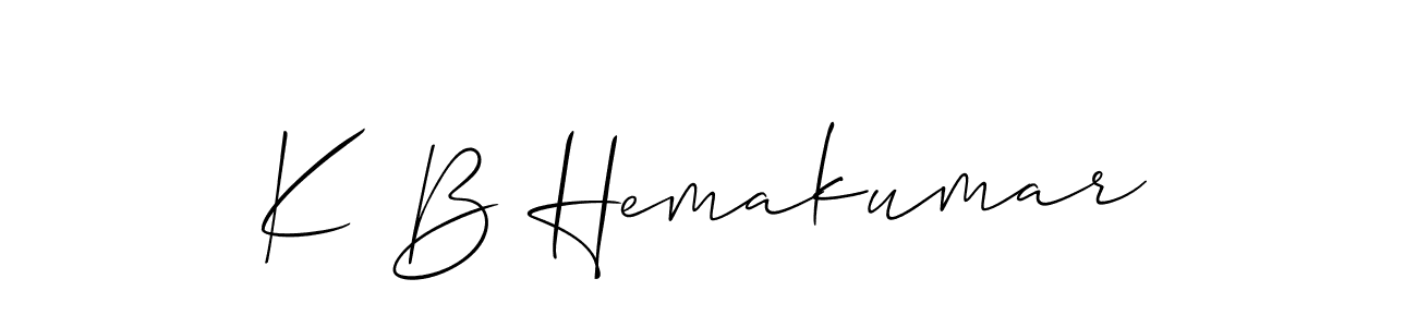 Make a short K B Hemakumar signature style. Manage your documents anywhere anytime using Allison_Script. Create and add eSignatures, submit forms, share and send files easily. K B Hemakumar signature style 2 images and pictures png
