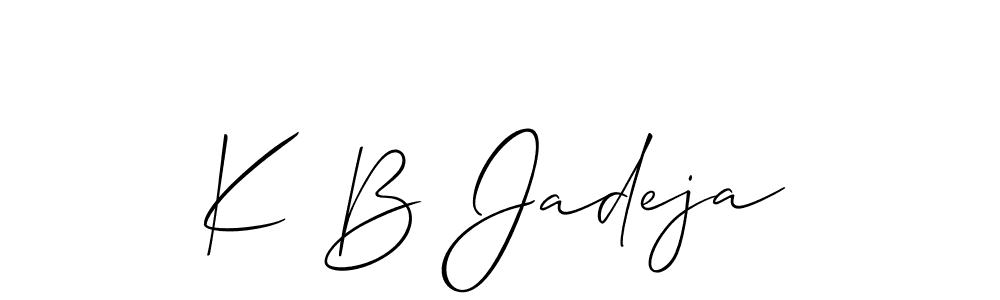 You should practise on your own different ways (Allison_Script) to write your name (K B Jadeja) in signature. don't let someone else do it for you. K B Jadeja signature style 2 images and pictures png