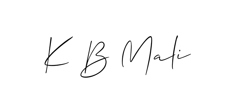 Create a beautiful signature design for name K B Mali. With this signature (Allison_Script) fonts, you can make a handwritten signature for free. K B Mali signature style 2 images and pictures png