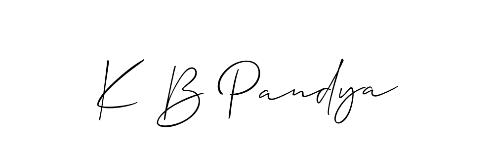 How to make K B Pandya signature? Allison_Script is a professional autograph style. Create handwritten signature for K B Pandya name. K B Pandya signature style 2 images and pictures png