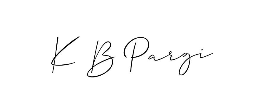 Make a beautiful signature design for name K B Pargi. With this signature (Allison_Script) style, you can create a handwritten signature for free. K B Pargi signature style 2 images and pictures png