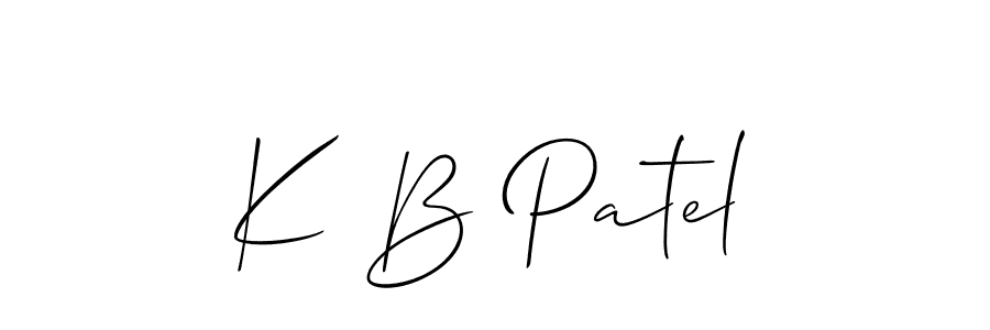 Use a signature maker to create a handwritten signature online. With this signature software, you can design (Allison_Script) your own signature for name K B Patel. K B Patel signature style 2 images and pictures png