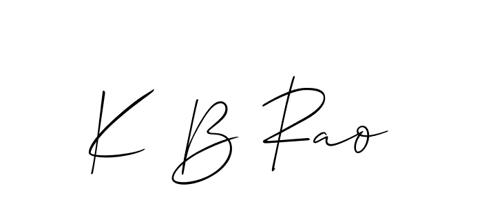 Allison_Script is a professional signature style that is perfect for those who want to add a touch of class to their signature. It is also a great choice for those who want to make their signature more unique. Get K B Rao name to fancy signature for free. K B Rao signature style 2 images and pictures png