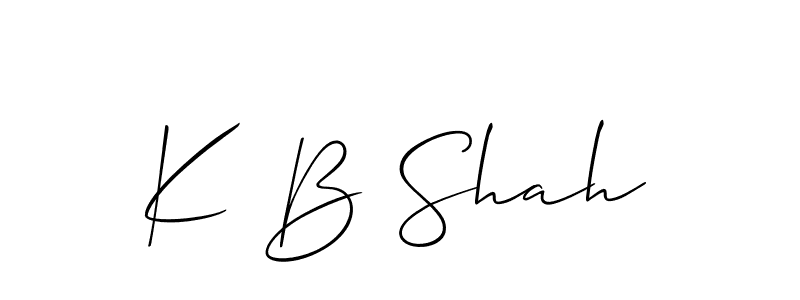 Use a signature maker to create a handwritten signature online. With this signature software, you can design (Allison_Script) your own signature for name K B Shah. K B Shah signature style 2 images and pictures png