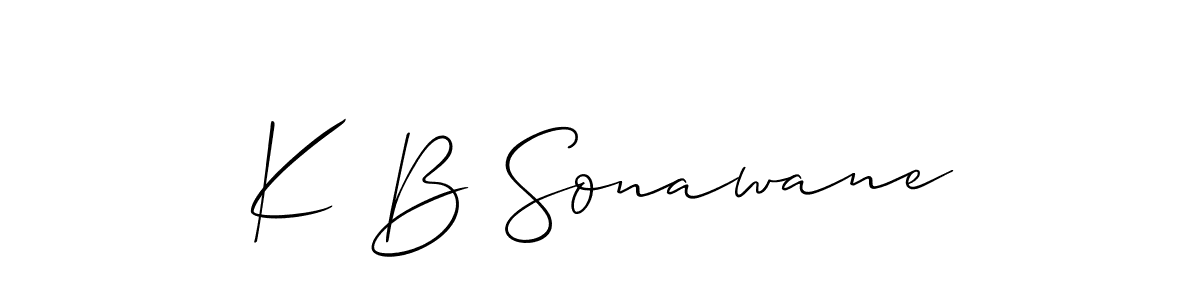 Allison_Script is a professional signature style that is perfect for those who want to add a touch of class to their signature. It is also a great choice for those who want to make their signature more unique. Get K B Sonawane name to fancy signature for free. K B Sonawane signature style 2 images and pictures png