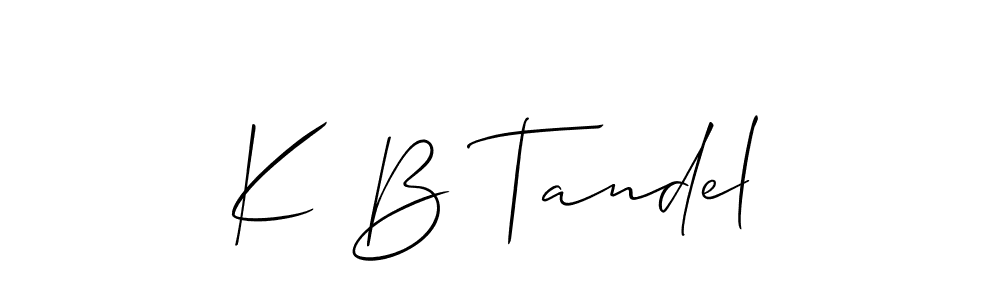 Use a signature maker to create a handwritten signature online. With this signature software, you can design (Allison_Script) your own signature for name K B Tandel. K B Tandel signature style 2 images and pictures png