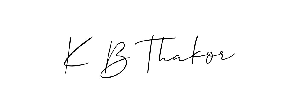 Create a beautiful signature design for name K B Thakor. With this signature (Allison_Script) fonts, you can make a handwritten signature for free. K B Thakor signature style 2 images and pictures png