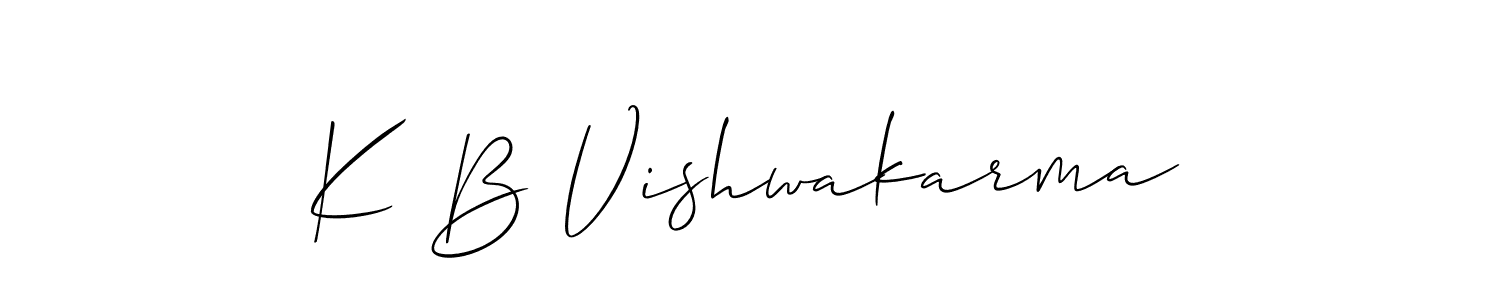 You should practise on your own different ways (Allison_Script) to write your name (K B Vishwakarma) in signature. don't let someone else do it for you. K B Vishwakarma signature style 2 images and pictures png