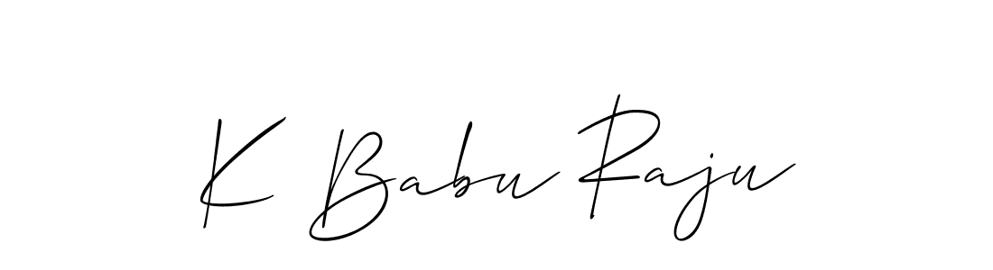 Create a beautiful signature design for name K Babu Raju. With this signature (Allison_Script) fonts, you can make a handwritten signature for free. K Babu Raju signature style 2 images and pictures png