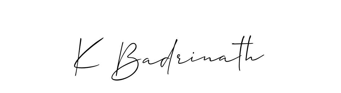 K Badrinath stylish signature style. Best Handwritten Sign (Allison_Script) for my name. Handwritten Signature Collection Ideas for my name K Badrinath. K Badrinath signature style 2 images and pictures png