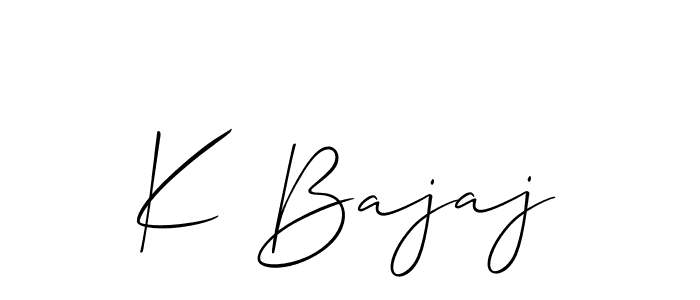 Make a beautiful signature design for name K Bajaj. With this signature (Allison_Script) style, you can create a handwritten signature for free. K Bajaj signature style 2 images and pictures png