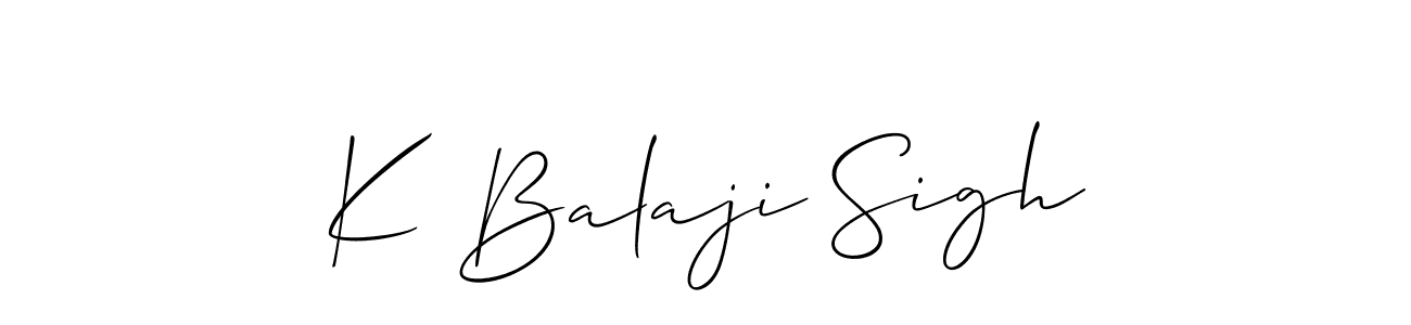Make a beautiful signature design for name K Balaji Sigh. With this signature (Allison_Script) style, you can create a handwritten signature for free. K Balaji Sigh signature style 2 images and pictures png