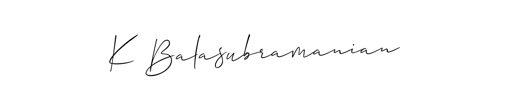 You can use this online signature creator to create a handwritten signature for the name K Balasubramanian. This is the best online autograph maker. K Balasubramanian signature style 2 images and pictures png