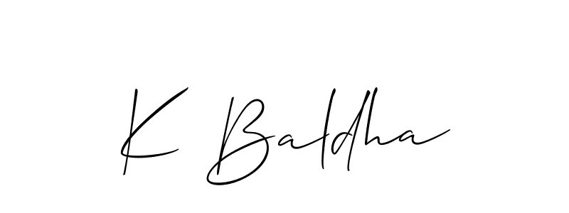 Check out images of Autograph of K Baldha name. Actor K Baldha Signature Style. Allison_Script is a professional sign style online. K Baldha signature style 2 images and pictures png