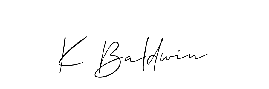 You should practise on your own different ways (Allison_Script) to write your name (K Baldwin) in signature. don't let someone else do it for you. K Baldwin signature style 2 images and pictures png