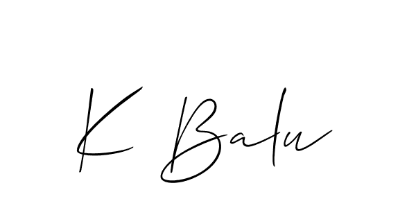 Once you've used our free online signature maker to create your best signature Allison_Script style, it's time to enjoy all of the benefits that K Balu name signing documents. K Balu signature style 2 images and pictures png