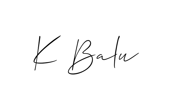 K Balu stylish signature style. Best Handwritten Sign (Allison_Script) for my name. Handwritten Signature Collection Ideas for my name K Balu. K Balu signature style 2 images and pictures png