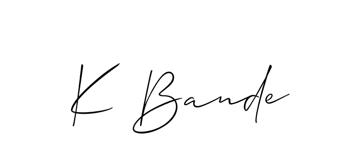 Make a beautiful signature design for name K Bande. With this signature (Allison_Script) style, you can create a handwritten signature for free. K Bande signature style 2 images and pictures png