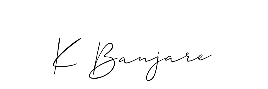 Use a signature maker to create a handwritten signature online. With this signature software, you can design (Allison_Script) your own signature for name K Banjare. K Banjare signature style 2 images and pictures png