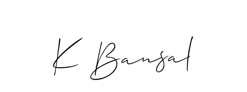 How to make K Bansal name signature. Use Allison_Script style for creating short signs online. This is the latest handwritten sign. K Bansal signature style 2 images and pictures png