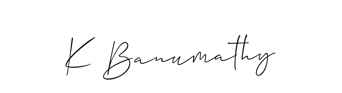 Make a beautiful signature design for name K Banumathy. Use this online signature maker to create a handwritten signature for free. K Banumathy signature style 2 images and pictures png