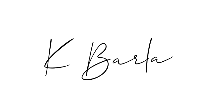 Also we have K Barla name is the best signature style. Create professional handwritten signature collection using Allison_Script autograph style. K Barla signature style 2 images and pictures png