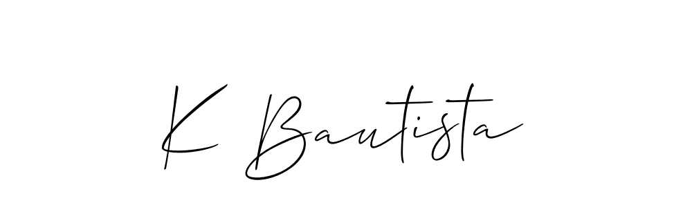 Make a short K Bautista signature style. Manage your documents anywhere anytime using Allison_Script. Create and add eSignatures, submit forms, share and send files easily. K Bautista signature style 2 images and pictures png