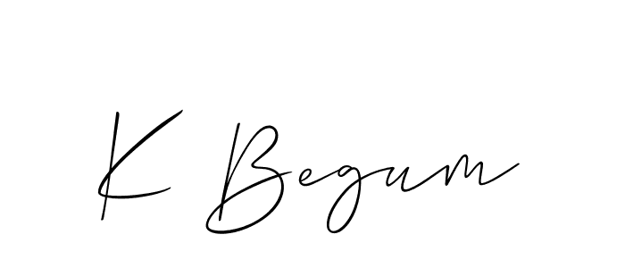 Make a beautiful signature design for name K Begum. With this signature (Allison_Script) style, you can create a handwritten signature for free. K Begum signature style 2 images and pictures png