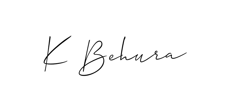 Also we have K Behura name is the best signature style. Create professional handwritten signature collection using Allison_Script autograph style. K Behura signature style 2 images and pictures png