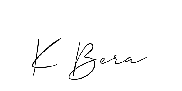 Design your own signature with our free online signature maker. With this signature software, you can create a handwritten (Allison_Script) signature for name K Bera. K Bera signature style 2 images and pictures png