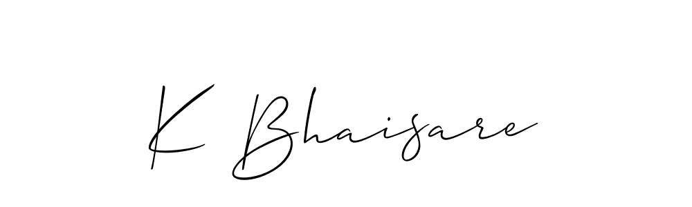 Also we have K Bhaisare name is the best signature style. Create professional handwritten signature collection using Allison_Script autograph style. K Bhaisare signature style 2 images and pictures png
