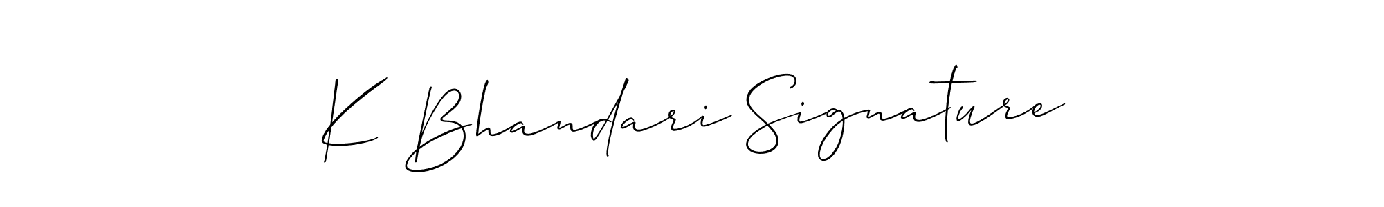 Design your own signature with our free online signature maker. With this signature software, you can create a handwritten (Allison_Script) signature for name K Bhandari Signature. K Bhandari Signature signature style 2 images and pictures png