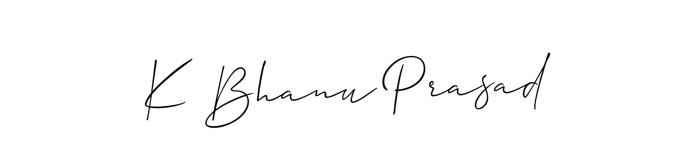 Make a short K Bhanu Prasad signature style. Manage your documents anywhere anytime using Allison_Script. Create and add eSignatures, submit forms, share and send files easily. K Bhanu Prasad signature style 2 images and pictures png