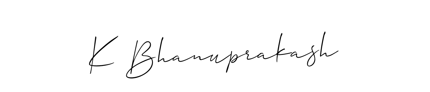 How to make K Bhanuprakash name signature. Use Allison_Script style for creating short signs online. This is the latest handwritten sign. K Bhanuprakash signature style 2 images and pictures png