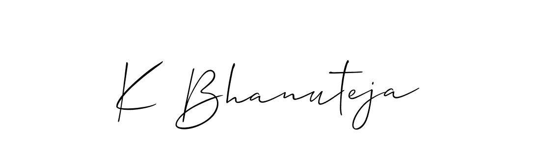 Create a beautiful signature design for name K Bhanuteja. With this signature (Allison_Script) fonts, you can make a handwritten signature for free. K Bhanuteja signature style 2 images and pictures png