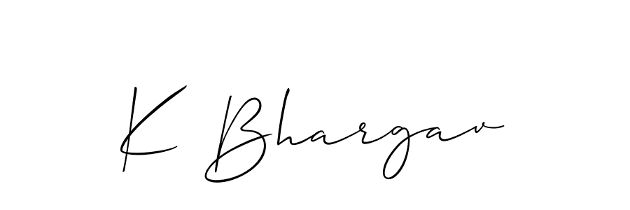 Make a beautiful signature design for name K Bhargav. With this signature (Allison_Script) style, you can create a handwritten signature for free. K Bhargav signature style 2 images and pictures png