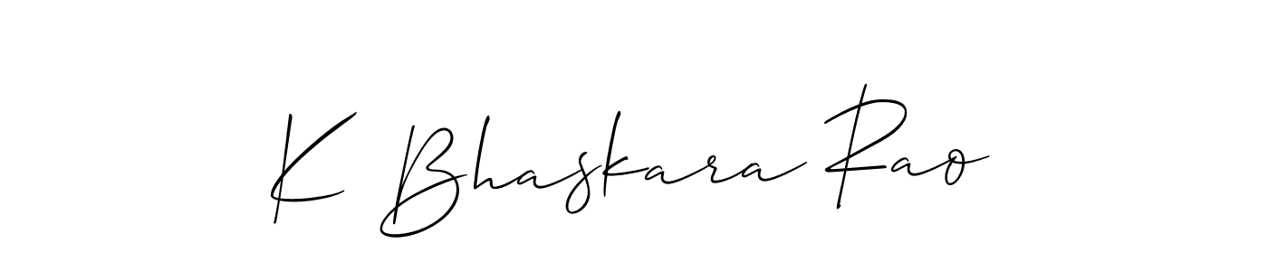 Use a signature maker to create a handwritten signature online. With this signature software, you can design (Allison_Script) your own signature for name K Bhaskara Rao. K Bhaskara Rao signature style 2 images and pictures png