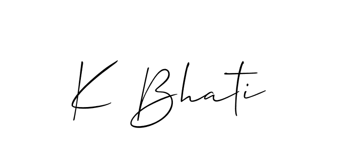 How to make K Bhati name signature. Use Allison_Script style for creating short signs online. This is the latest handwritten sign. K Bhati signature style 2 images and pictures png
